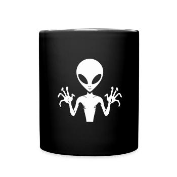 Alien Alien Body Silhouette with Hands: A unique d - Tasse einfarbig - Schwarz - Vorne