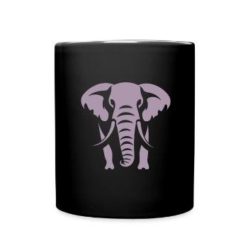 Logo blanc Elephant Silhouette - Mug uni - noir - Devant