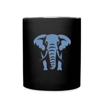 Logo blanc Silhouette d’éléphant - Mug uni - noir - Devant