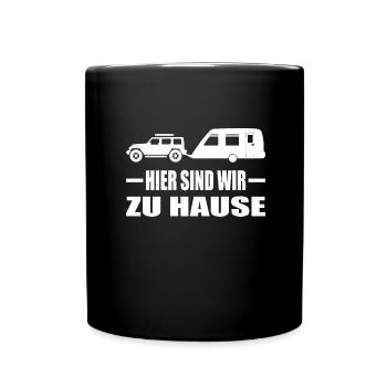 Camping - Tasse einfarbig - Schwarz - Vorne