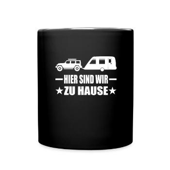 Camping - Tasse einfarbig - Schwarz - Vorne