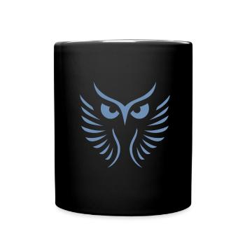 Moderne Eule: Abstrakte, Minimalistische Kunst - Tasse einfarbig - Schwarz - Vorne