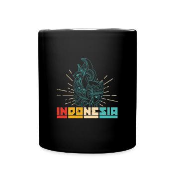 Indonesien Reise Bali Wayang Kulit Schatten - Tasse einfarbig - Schwarz - Vorne