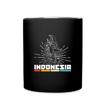 Indonesien Reise Bali Wayang Kulit Schatten - Tasse einfarbig - Schwarz - Vorne
