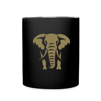 Elephant Silhouette - Full Colour Mug - black - Front