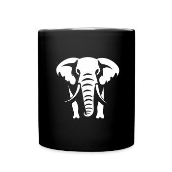 Logo blanc Silhouette d’éléphant - Mug uni - noir - Devant