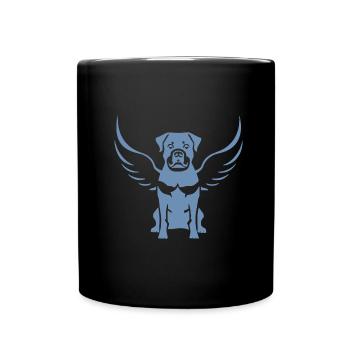 Rottweiler Angel Wing Silhouette - Full Colour Mug - black - Front