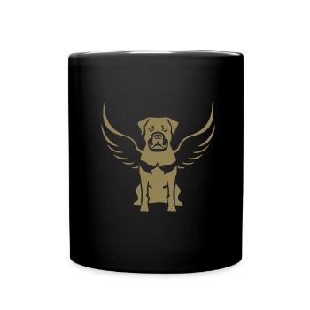 Rottweiler Angel Wing Silhouette - Full Colour Mug - black - Front