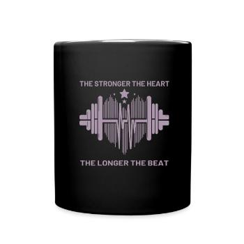 Fitness Skyline Hanteln und Sterne - Tasse einfarbig - Schwarz - Vorne