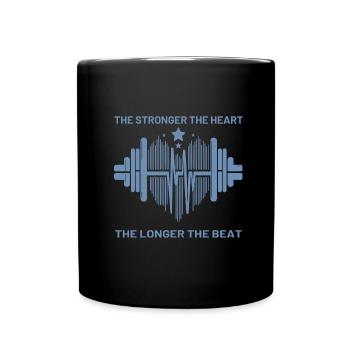 Fitness Skyline Hanteln und Sterne - Tasse einfarbig - Schwarz - Vorne