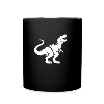 Dino T-Rex Silhouette Minimalist Design - Full Colour Mug - black - Front