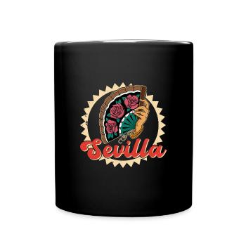 Andalusien Andalusisch Sevilla Flamenco Tanz - Tasse einfarbig - Schwarz - Vorne