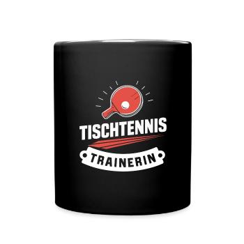 Ping-Pong-Coach Damen Herren Überraschung Match - Tasse einfarbig - Schwarz - Vorne