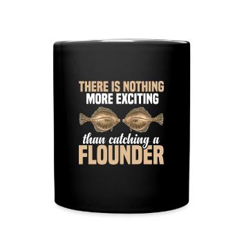 Fludern Fishing - Pêche à la plie - Dictons de pêcheur - Mug uni - noir - Devant