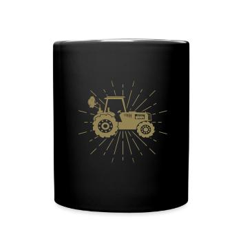 Silhouette de tracteur Minimaliste Agriculture - Mug uni - noir - Devant