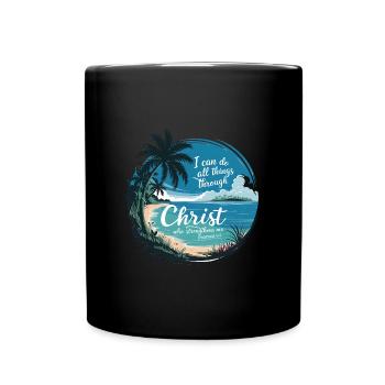 L’inspiration chrétienne : la force par le Christ - Mug uni - noir - Devant