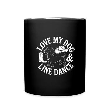 J’adore mon chien et la danse en ligne - Mug uni - noir - Devant