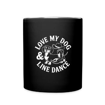 J’adore mon chien et la danse en ligne - Mug uni - noir - Devant