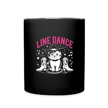 I love my cat and line dancing - Full Colour Mug - black - Front