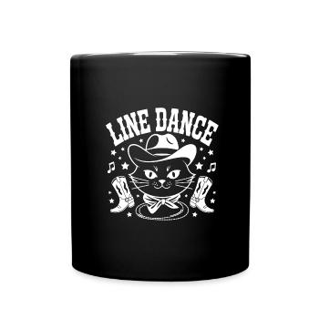 I love my cat and line dancing - Full Colour Mug - black - Front
