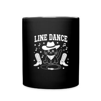I love my cat and line dancing - Full Colour Mug - black - Front