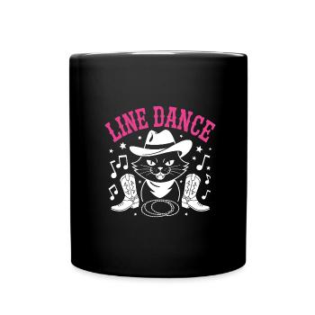 I love my cat and line dancing - Full Colour Mug - black - Front