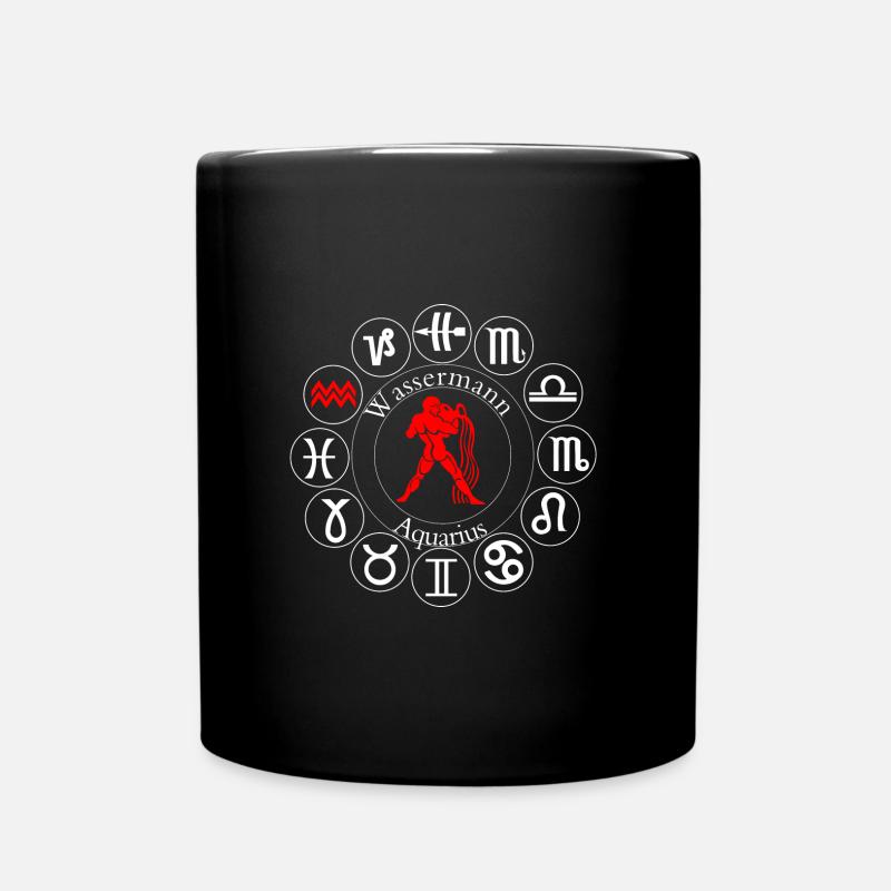 Sternzeichen Wassermann - Tasse einfarbig - Schwarz