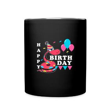 Anniversaire serpent - Mug uni - noir - Devant