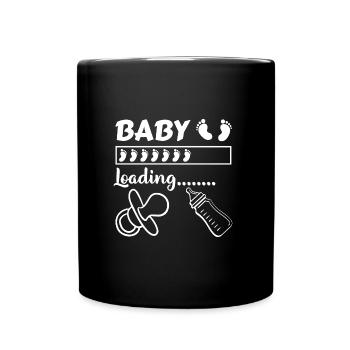 Baby wird geladen, ich bin schwanger - Tasse einfarbig - Schwarz - Vorne
