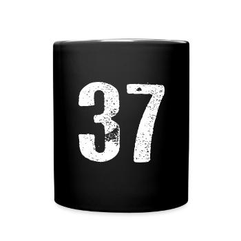 37 Nombre Vintage - Mug uni - noir - Devant