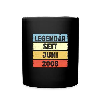 14 Jahre Legendär Seit Juni 2008 14. Geburtstag - Tasse einfarbig - Schwarz - Vorne