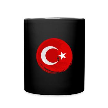 Drapeau de Turquie Utilisé Look Drapeau Turc Vintage - Mug uni - noir - Devant