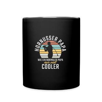 Hornusser Papa - Tasse einfarbig - Schwarz - Vorne