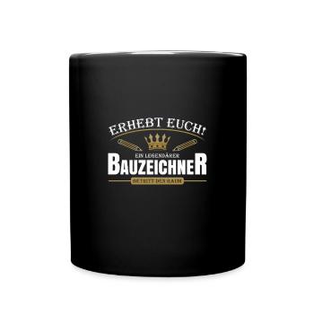 Bauzeichner - Tasse einfarbig - Schwarz - Vorne