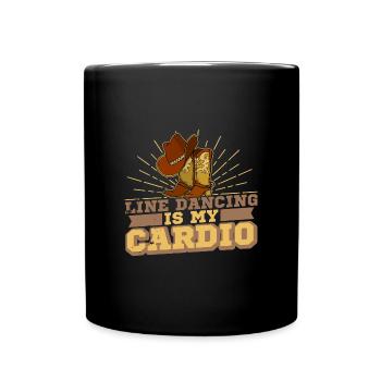 Linedance Stiefel Western Spruch Tänzer - Tasse einfarbig - Schwarz - Vorne