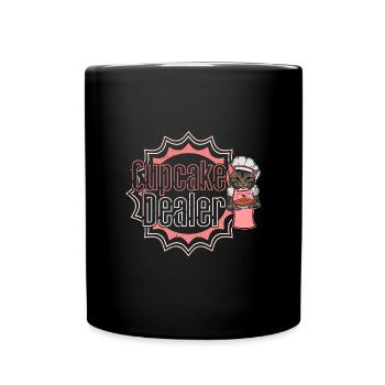 Katze Dessert Bäckerei Kuchen Brötchen Spruch - Tasse einfarbig - Schwarz - Vorne