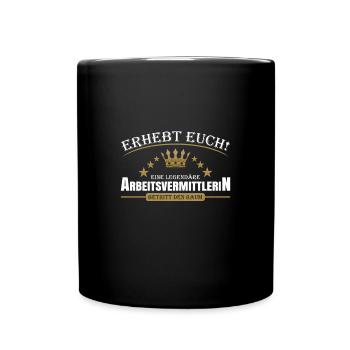 Arbeitsvermittlerin - Tasse einfarbig - Schwarz - Vorne