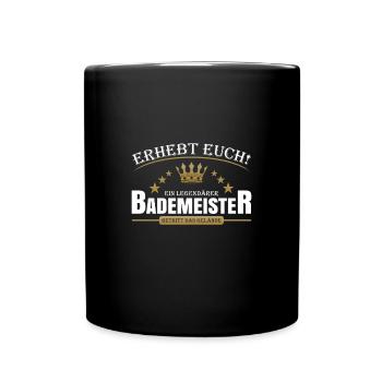Bademeister - Tasse einfarbig - Schwarz - Vorne