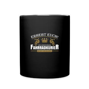 Fahrradkurier - Tasse einfarbig - Schwarz - Vorne