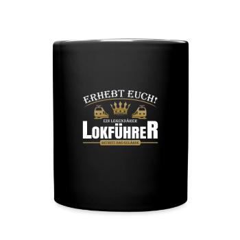 Legendärer Lokführer - Tasse einfarbig - Schwarz - Vorne