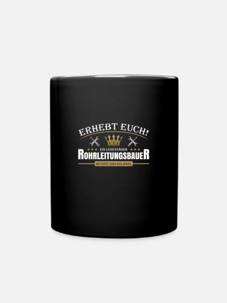 Rohrleitungsbauer - Tasse einfarbig - Schwarz