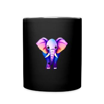 Süßer Elefant - Tasse einfarbig - Schwarz - Vorne