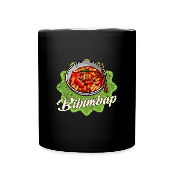 Cuisine coréenne Bibimbap Kimchi Asian Bowl - Mug uni - noir - Devant