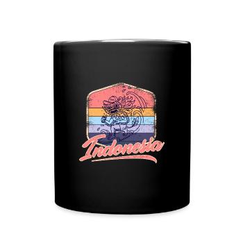 Surfer Indonesia Bali Surfing Barong Wave - Full Colour Mug - black - Front