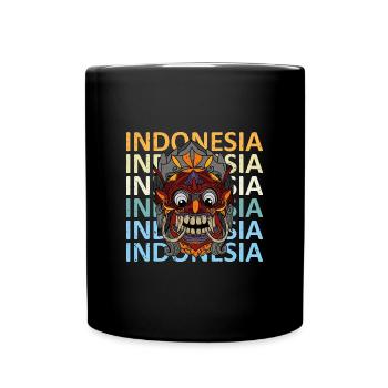 Barong Kultur Maske Indonesien Rangda Volk - Tasse einfarbig - Schwarz - Vorne