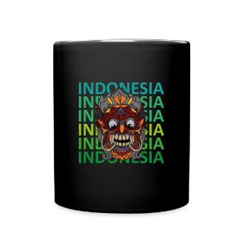 Barong Kultur Maske Indonesien Rangda Volk - Tasse einfarbig - Schwarz - Vorne