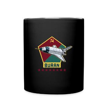 UdSSR Buran Energia Raumschiff Raumfahrt - Tasse einfarbig - Schwarz - Vorne