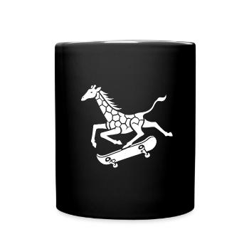 Giraffe Skateboard Skater Silhouette Minimalist - Full Colour Mug - black - Front