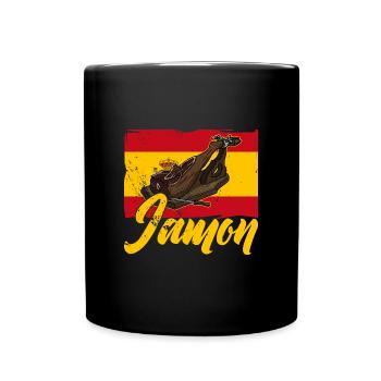 Jamon Spanien Vorspeise Schinken Schweinefleisch - Tasse einfarbig - Schwarz - Vorne
