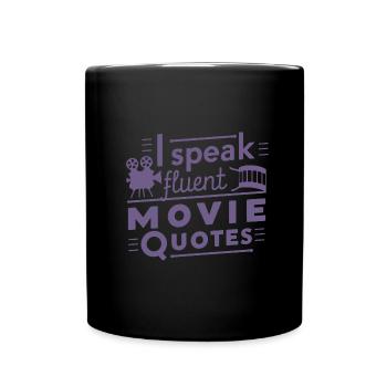 Cinema Lover Saying Minimalist Silhouette - Full Colour Mug - black - Front